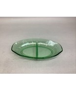Vintage Green Uranium Elegant Glass Relish, Candy, Nut Dish - $376.14 MXN