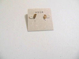 Aqua  5/16&quot; Gold-Tone Stud Earrings Y367 - $8.63