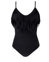 Magicsuit Black Fringe One Piece Swimsuit Flaw - £28.03 GBP