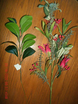 Lot of 2 NEW Artificial Flower Picks 28&quot; protea &amp; 18&quot; rubber faux silk &amp; plastic - £3.17 GBP