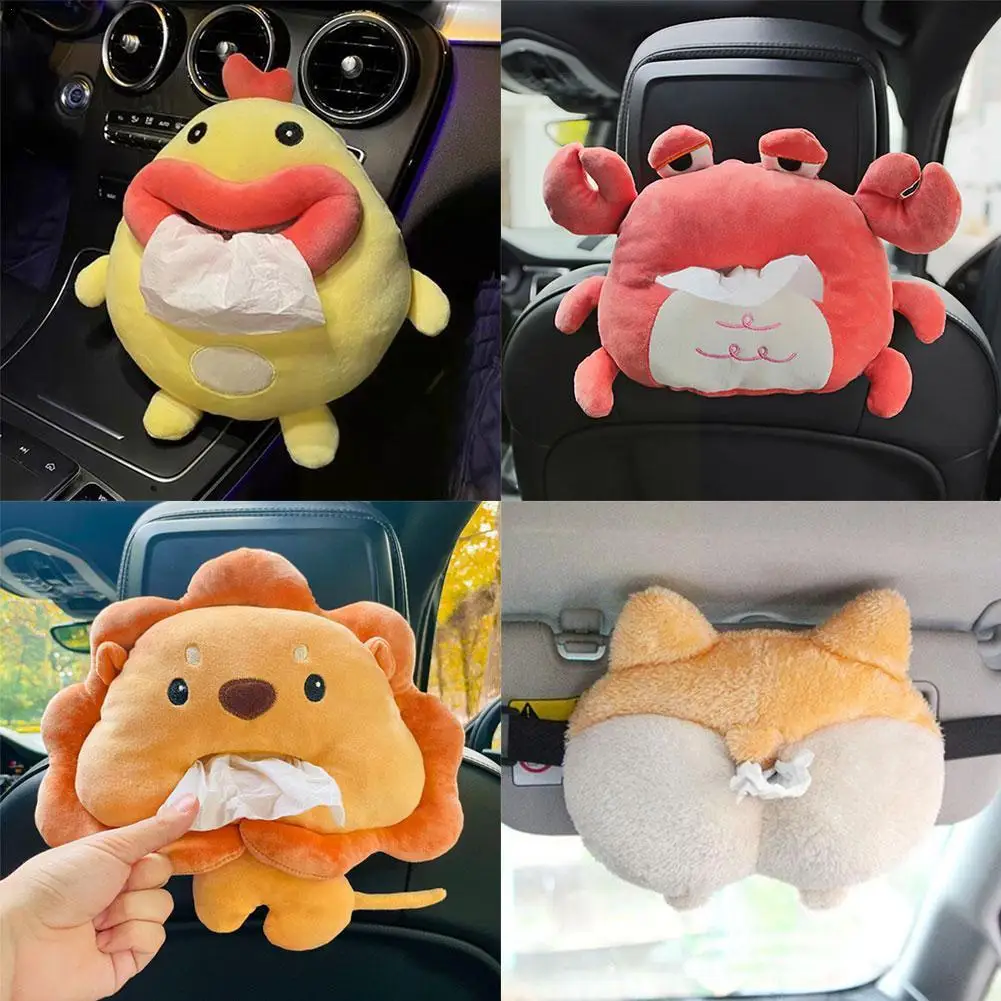 Cute Cartoon Car Tissue Box Creative Plush Tissue Box Box Car Seat Tissue Car - £10.40 GBP+