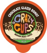 Crazy Cups DECAF Chocolate Glazed Donut Coffee 22 to 132 K cups Pick Any... - $24.99+