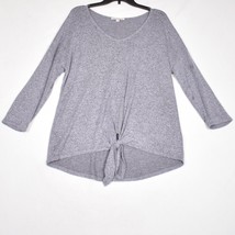 Green Envelope Los Angeles Grey Tie Front Women&#39;s Sweater Size Large - £11.55 GBP