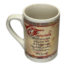 Footprints in the Sand Coffee Mug Colorful Inspirational - $16.44