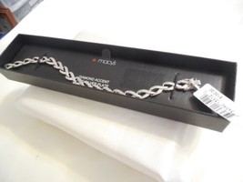 Department Store 7&quot; Diamond Accent Link Bracelet in Fine Silver-Plate CX100 $100 - £36.37 GBP