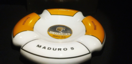 Ceramic Cigar Ashtray White and Gold Measures 8.5" Diameter NIB image 3