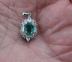 Emerald Pendant ,Earth Mined Emerald, 1.23 carats. 8.3 x 6.3 x 4. May Birthstone - £159.86 GBP