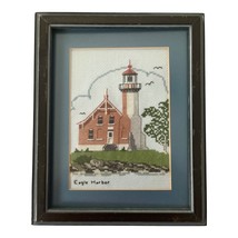 Vtg. Framed Eagle Harbor Lighthouse Cross-Stitch – Nautical Wall Art – 8.5 x 10. - $46.28 CAD