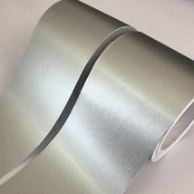 10x500cm lic Silver Brushed  Vinyl Wrap Roll with Air Release Bubbles Free DIY S - £91.51 GBP