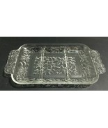 Princess House Fantasia Poinsettia Crystal Glass Divided Relish Dish  #5... - $27.95 CAD