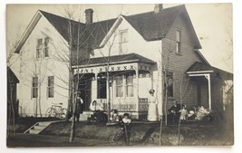 RPPC Victorian House Family Dressed Up Posing in Front Yard 1908 Posted - £13.45 GBP