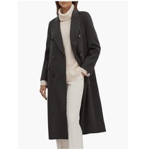 Reiss Arla Double Breasted Wool Blend Classic Coat, Charcoal Gray, Size ... - $499.00