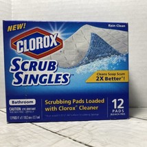 Clorox Scrub Singles Bathroom Rain Clean Scent Discontinued Box Of 12 Pads - $34.64