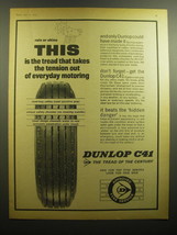 1964 Dunlop C41 Tires Ad - Rain or shine this is the tread that takes - £14.44 GBP