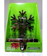 BE JOLLY CHROME FINISH SNOWFLAKE HOLDING TREE CHRISTMAS STOCKING HANGER - $543.95 MXN