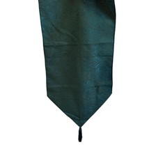 Christmas Table Runner Green With Tassels Farmhouse Hunter Green Holiday... - $11.04