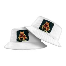 Funny Cat Christmas Bucket Hat - Animal Hat - Graphic Bucket Hat - White, S/M - £27.82 GBP
