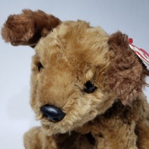VTG 1996 TY Chips #2025 Beanie Buddies Light Dark Brown Dog Plush w Tag Retired - £17.26 GBP