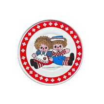  1972 Raggedy Ann &amp; Andy Replacement Tin Toy Plate Dish Vintage Has Scuffs - £4.43 GBP