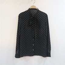 Special sale women&#39;s shirt fashion polka dot printing silk long-sleeved ribbon b - £136.39 GBP