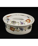 Porcelaine De Paris Oval Covered Baking Dish 1/2 Quart Fleurs Persanes - £28.66 GBP