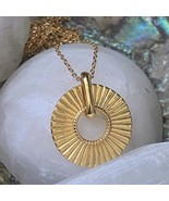 Attract Good Fortune with 18K Gold Minimalist Circle Necklace - Unisex, ... - $121.99 CAD