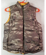 Gap Reversible Vest Kids Size Medium Brown Yellow Polyester Sleeveless F... - $14.97