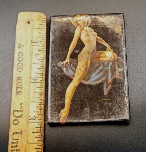Original Vintage Risque Nude Pinup Girl Cheesecake Compact Pocket