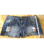Mudd Denim Cut Off Shorts Womens Juniors Size 0 Blue Distressed Frayed Hems - $13.52 CAD