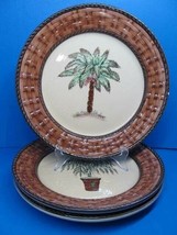 Pacific Rim Basket Weave Rope Rim 11&quot; Round Palm Tree 3 Plates Read Description - $25.00