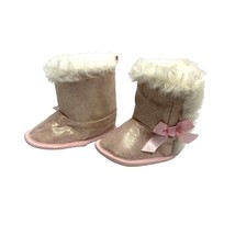 Child Of Mine Girls Infant baby Size 3 6 months Pink Sparkle Boot fur Tr... - $7.91