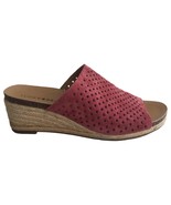 Lucky Brand Sandals Womens 6 Leather Jemya Wedge Jute Perforated Slip On... - €22,56 EUR