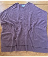 Nordstrom Rib Wool Cashmere Taupe Chestnut Poncho Cozy Comfy One Size - $767.36 MXN