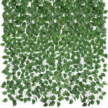 Artificial Ivy Greenery Garland 14 Pack 101Ft, Fake Vines Hanging Plants Backdro - £18.71 GBP