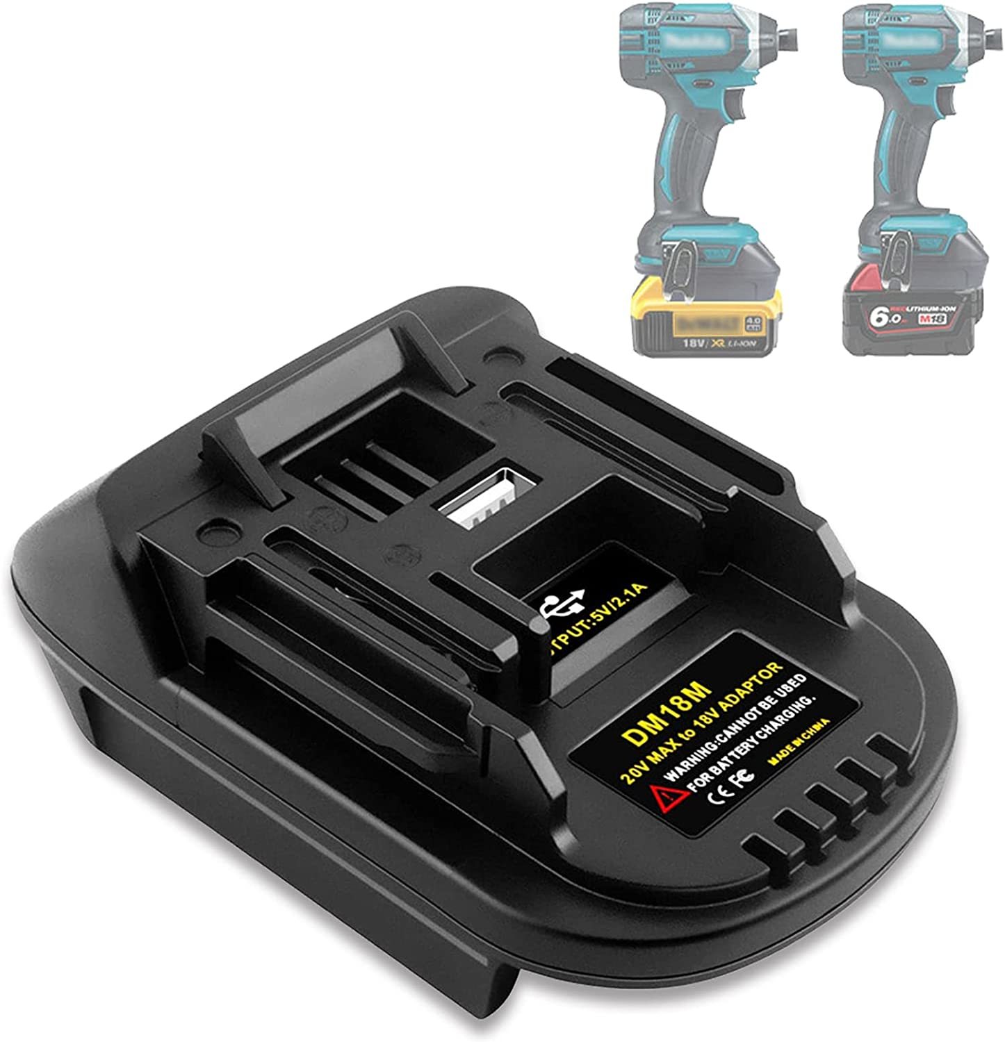 Dm18M Converter For Dewalt &amp; For Milwaukee To Makita Battery Adapter, Fi... - $33.99