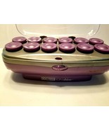 CONAIR Ion Shine 12 Jumbo Velvet Flocked Hot Rollers Curlers + Clips Nice! - £17.71 GBP