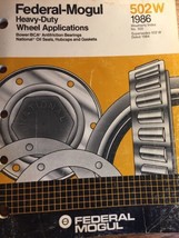 Vintage Federal Mogul ~ 502W 1986 Wheel Applications ~ Manual - $19.09