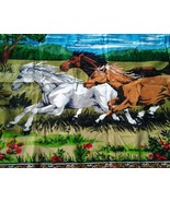 Wild Running Horses Tapestry Wall Hanging Material Country Home Decor Co... - £117.27 GBP