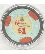 Riviera Hotel Casino Downtown Las Vegas Nevada $1 Chip H&amp;C SCV 1980 - $37.36 CAD
