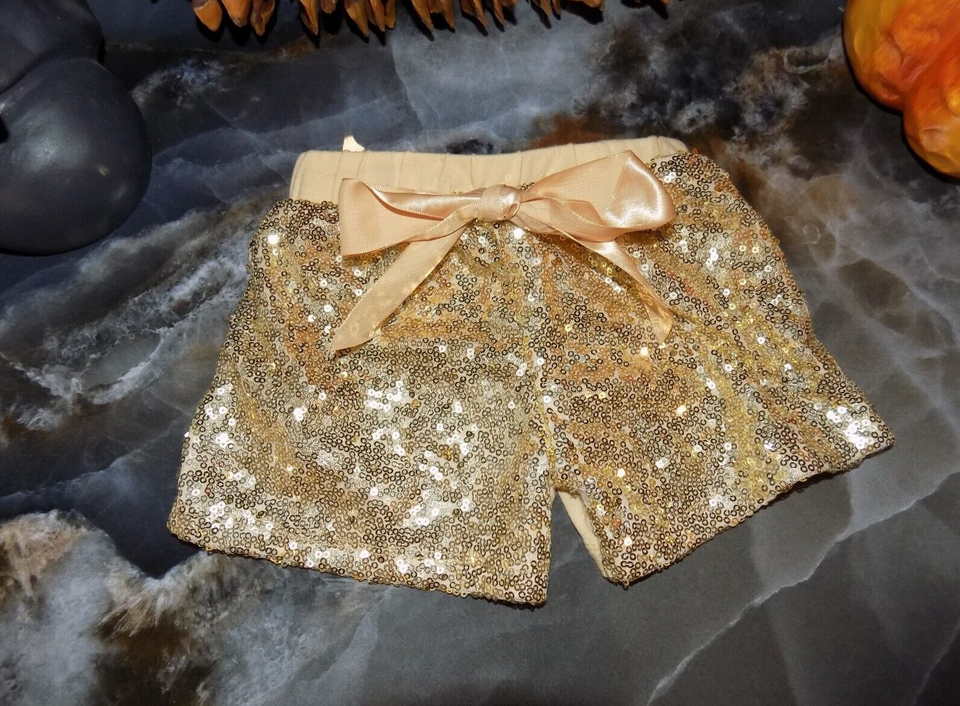 Baileys Blossoms Sequin Gold Shorts Size L Toddler - $20.24
