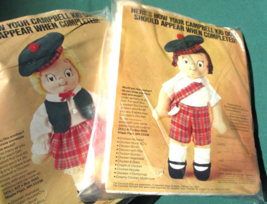 Campbell Soup Kids Lot of 2 Doll Craft Kits Boy Girl NEW in Package 70&#39;s Vintage - £17.84 GBP