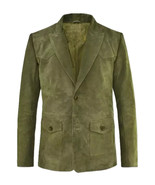 Lambskin Formal Stylish Blazer Suede Olive Green Handmade Genuine Formal... - $2,457.01 MXN+