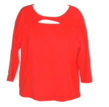 Vtg 90s Top Fiorlini International Red Knit Stretchy travel peekaboo front Sz L - £11.40 GBP