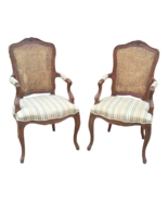 Vintage Kindel Furniture French Cane and Upholstered Arm Chairs-A Pair - £955.72 GBP