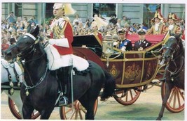 Royalty Postcard London 1981 Royal Wedding Princes Charles &amp; Andrew Carr... - £2.31 GBP