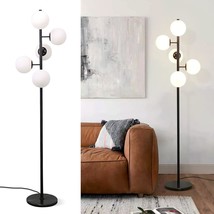 Lighting Contemporary Led Standing Light 5-Light Frosted White Glass Globe Floor - £237.63 GBP