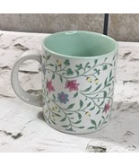 Vintage KIC Korea Coffee Tea Mug Colorful Spring Floral Cup Light Green ... - £7.80 GBP