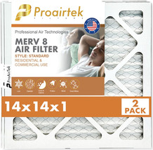 Proairtek AF14141M08SWH Model MERV 8 Air Filter, High-Performance Filtration - £27.17 GBP