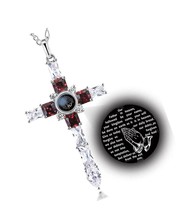 Cross Necklace with Lord&#39; Prayer and Praying - £159.05 GBP