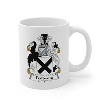 Baldwin Coffee Mug Coat of Arms Family Crest (11oz, 15oz) - £11.11 GBP+